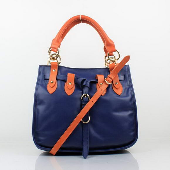 88013 Miu Miu Nappa Drawstring Tote Bag 88013 Blu